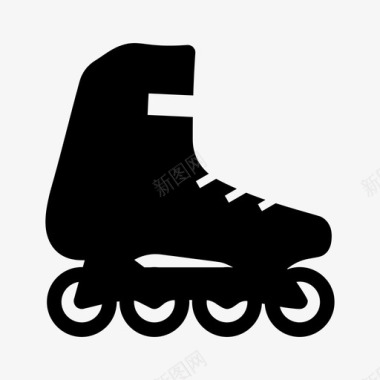 溜冰鞋护膝轮子图标图标