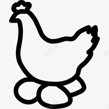 家禽母鸡食品图标图标