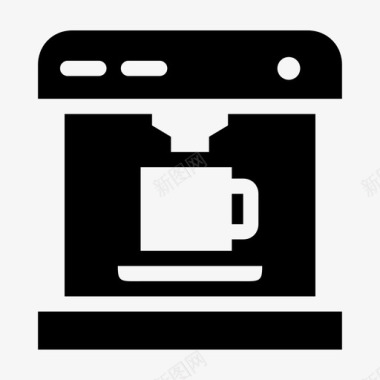 咖啡机形成滴水图标图标