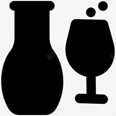 葡萄酒庆典和派对大胆的固体图标图标