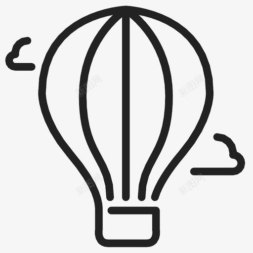 热气球运输顶部图标svg_新图网 https://ixintu.com 云 伞 天空 漂浮 热气球 篮子 运输 降落伞 顶部 飞行