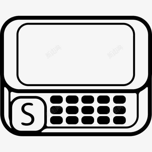 带键盘按钮和字母S的大按钮的手机模型工具和用具移动电话图标svg_新图网 https://ixintu.com 工具和用具 带键盘按钮和字母S的大按钮的手机模型 移动电话