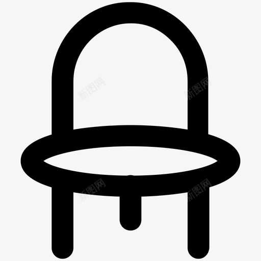 椅子建筑和家具加粗线条图标svg_新图网 https://ixintu.com 建筑和家具加粗线条图标 椅子
