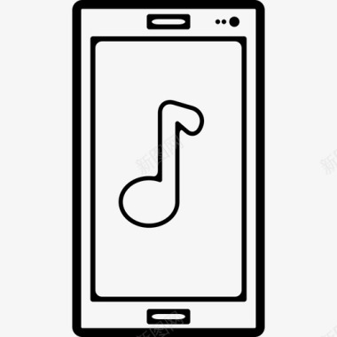 手机屏幕上的音符标志手机图标图标