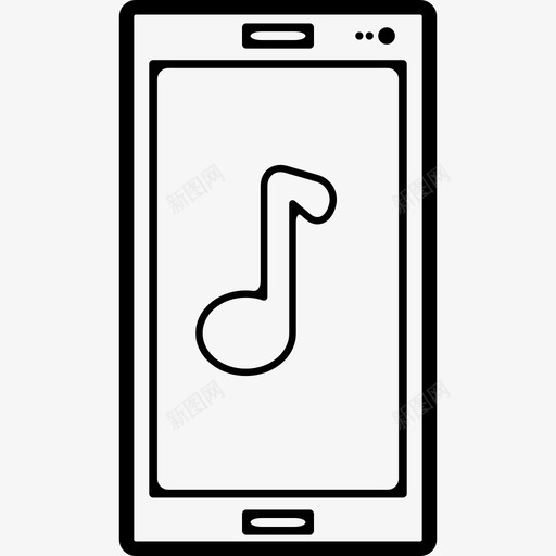 手机屏幕上的音符标志手机图标svg_新图网 https://ixintu.com 手机 手机屏幕上的音符标志