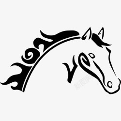马头标志PNG矢量图马头素描变体动物马图标高清图片