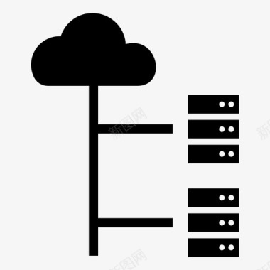 云数据库服务器工作流堆栈图标图标