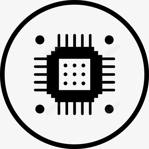微芯片电路计算机图标svg_新图网 https://ixintu.com 处理 微芯片 电路 硬件 计算机 输入 输出 需求