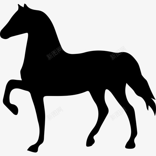 马黑色的形状朝左动物马3图标svg_新图网 https://ixintu.com 动物 马3 马黑色的形状朝左