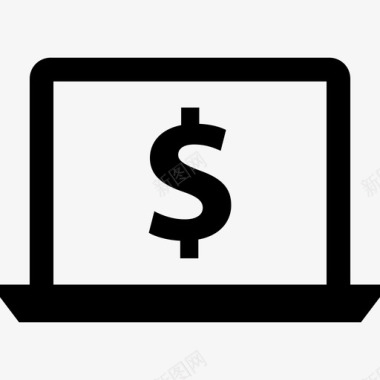 美元笔记本电脑支付在线货币图标图标