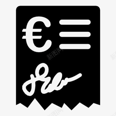 欧元发票国外单据销售图标图标