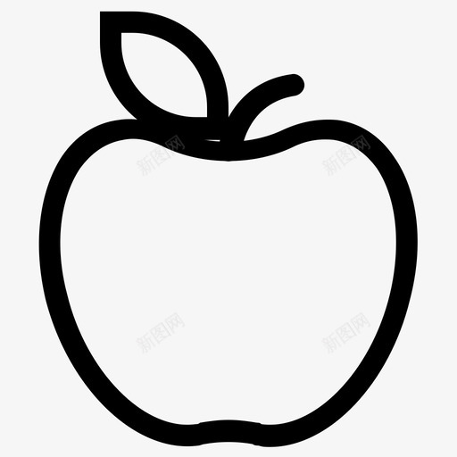 苹果种子红色图标svg_新图网 https://ixintu.com ui线图标 健康食品 健康饮食 口味 叶子 水果 种子 红色 苹果 薯条