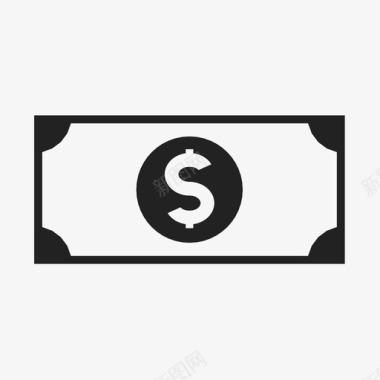 美元纸张货币图标图标