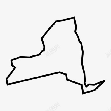 纽约州地图图标图标