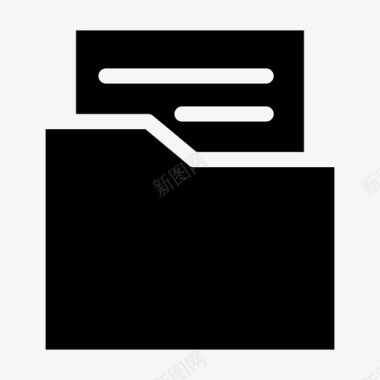信件文件夹纸张组织图标图标