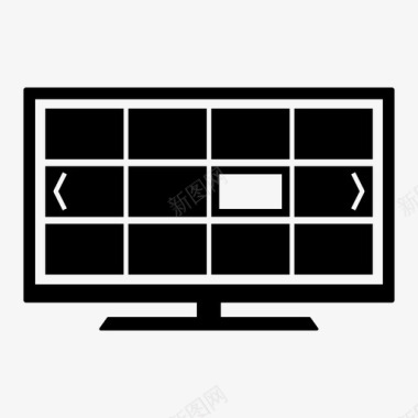 交互式电视netflix流媒体图标图标