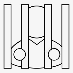 判刑囚犯牢房背后图标高清图片