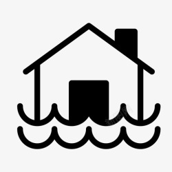厄尔尼诺被淹住宅堤坝天气图标高清图片
