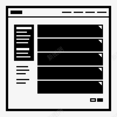 网站列表内容线框网站布局图标图标