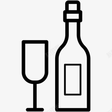 香槟酒精瓶子图标图标