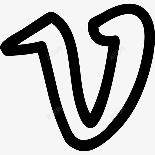 Vimeo手绘徽标轮廓手绘图标svg_新图网 https://ixintu.com Vimeo手绘徽标轮廓 手绘
