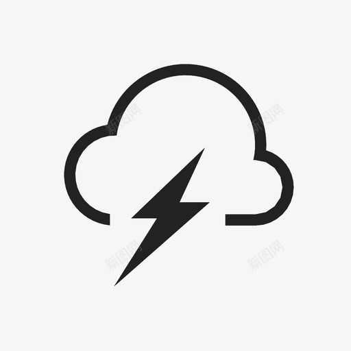 雷声暴风雨天空图标svg_新图网 https://ixintu.com 天气 天空 暴风雨 电力 电流 能量 闪电 雨 雷声