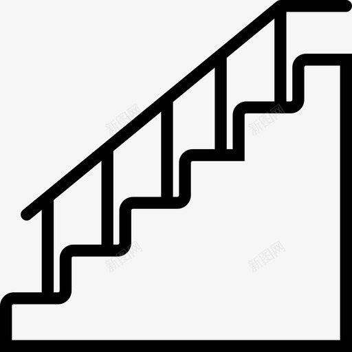 楼梯房子住户图标svg_新图网 https://ixintu.com 住户 住户轮廓 台阶 房子 楼梯 窗户 走道