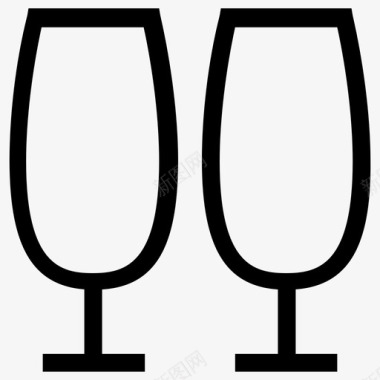 两杯葡萄酒吐司图标图标