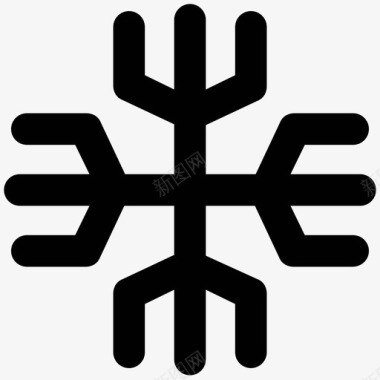 冬季雪花雪花大胆的固体图标图标