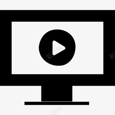 计算机播放视频或演示文稿的界面符号数据图标图标