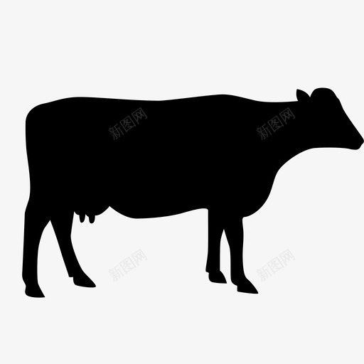 牛农业动物图标svg_新图网 https://ixintu.com 农业 农场 农场动物 动物 弯曲边缘 牛 牛奶 纯色