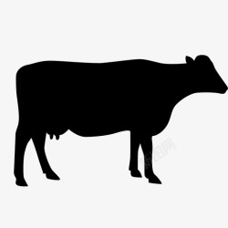 弯曲边缘牛农业动物图标高清图片