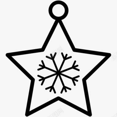 星星装饰品圣诞线图标图标
