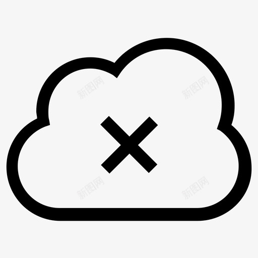 云删除交叉丢弃图标svg_新图网 https://ixintu.com icloud icloud取消 ui图标 丢弃 云删除 云断开连接 交叉 断开网络连接 无用 移除