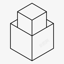 数字堆叠元数据方框立方体图标高清图片