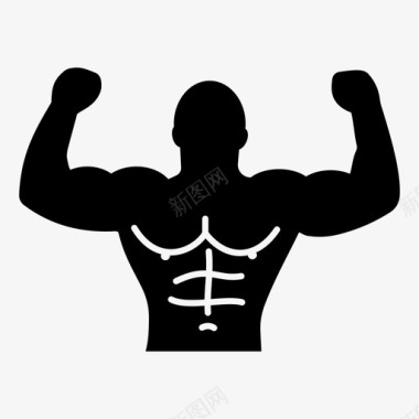 健美运动员举重运动员强壮的男人图标图标