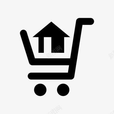 住房市场商店购物车图标图标