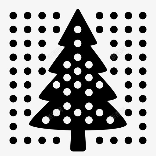 圣诞树雪图案图标svg_新图网 https://ixintu.com 假日 冬天 冷杉树 图案 圣诞树 庆祝 新年 点 矩阵 自然 雪