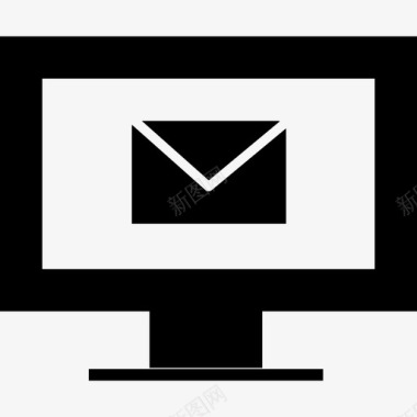 显示器屏幕上的计算机电子邮件界面符号数据图标图标