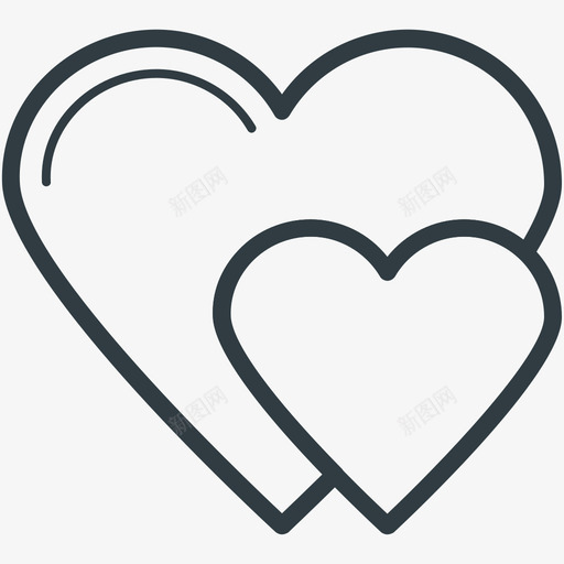 爱的心爱和浪漫线图标svg_新图网 https://ixintu.com 爱和浪漫矢量线图标 爱的心