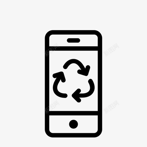回收电话可持续再利用图标svg_新图网 https://ixintu.com 再利用 减少 可再生 可持续 回收电话 垃圾 应用程序 环境 生态 移动