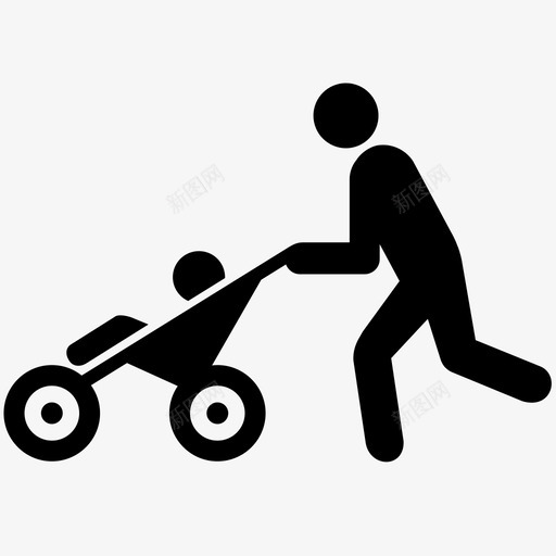 婴儿车推车为人父母图标svg_新图网 https://ixintu.com 为人父母 儿童 婴儿 婴儿车 慢跑 推车 母亲 车轮 马车