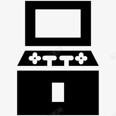 复古街机游戏80年代游戏杆图标图标
