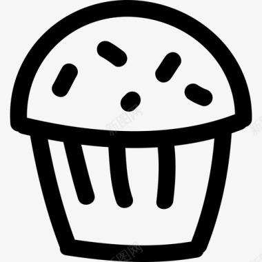 纸杯蛋糕手绘甜点食物手绘图标图标