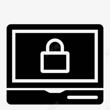 锁定笔记本电脑屏幕受保护图标图标