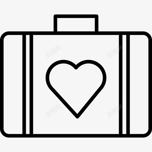 一个心形的黑色手提箱工具和器具几下图标svg_新图网 https://ixintu.com 一个心形的黑色手提箱 几下 工具和器具