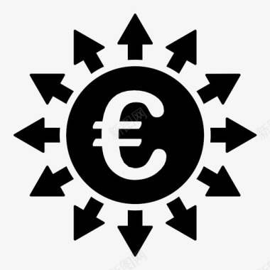 欧元支付海外金融欧洲商业图标图标