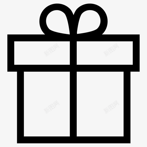 礼品盒包装丝带图标svg_新图网 https://ixintu.com ui线图标 丝带 包装 包装礼物 圣诞节 打开 生日 礼品盒