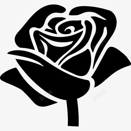 玫瑰的形状自然花朵图标svg_新图网 https://ixintu.com 玫瑰的形状 自然 花朵
