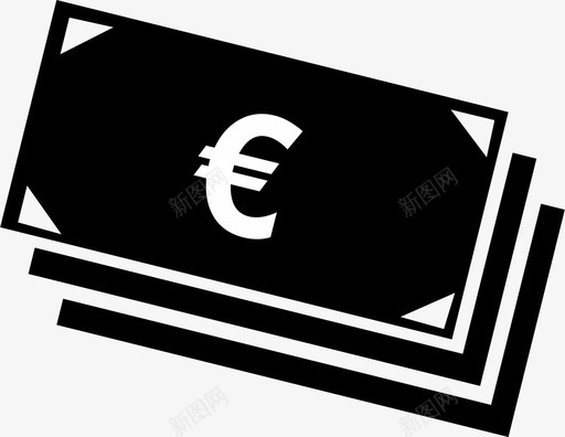 欧元纸币货币图标svg_新图网 https://ixintu.com 欧元纸币 货币